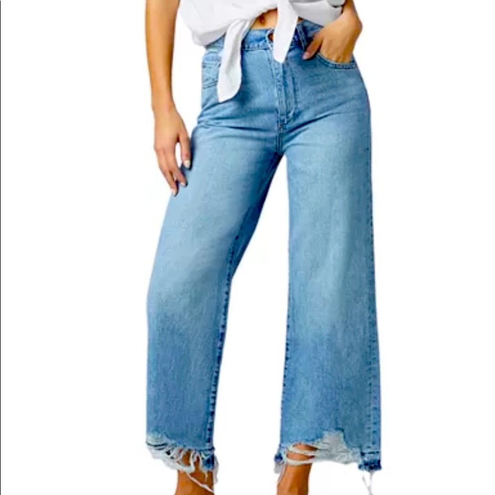 DL1961 Hepburn High Rise Wide Leg Jeans in Slate